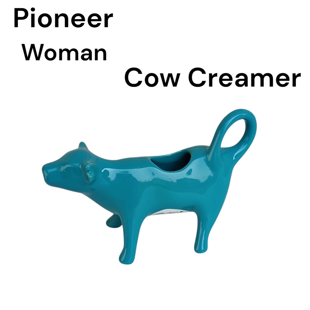 Pioneer Woman Teal Cow Creamer